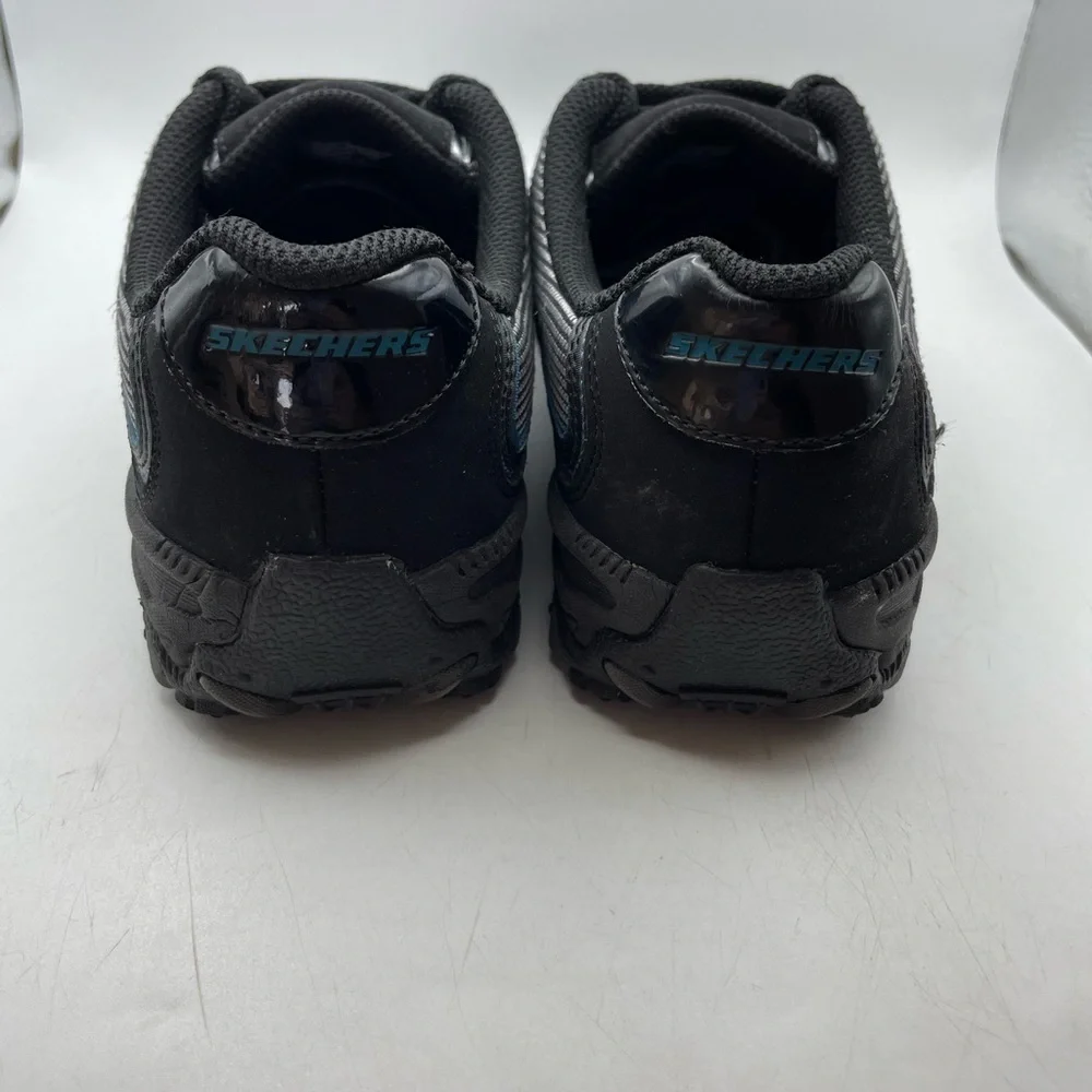 Skechers Compulsions Sleek womens black leather sneakers size 6.5